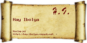Hay Ibolya névjegykártya